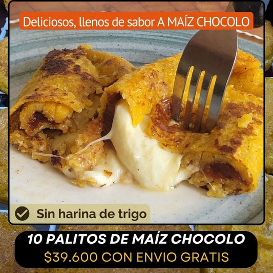 10 Palitos de maíz chocolo SIN HARINA DE TRIGO