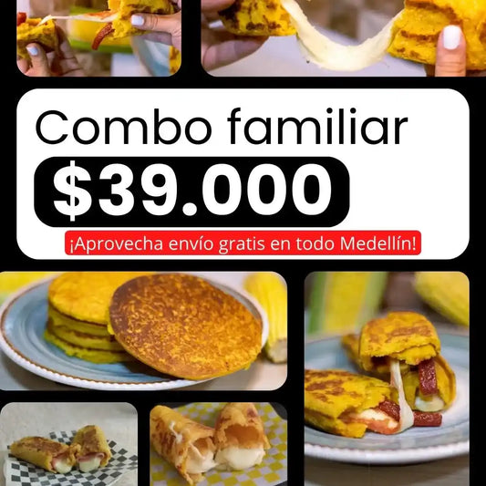 COMBO FAMILIAR 6 Palitos de maíz chocolo + 2 Paquetes de arepas de chocolo x5 und