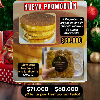 Mega Combo arepas rellenas + palitos GRATIS
