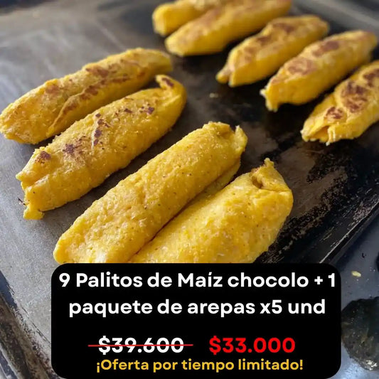 Combo de palitos con arepas de chocolo tradicionales GRATIS